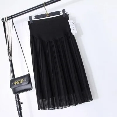 New Materniry skirts chiffon pleated skir for pregnant women pregnancy skirts high-waisted schwangers chaftsrock fashion