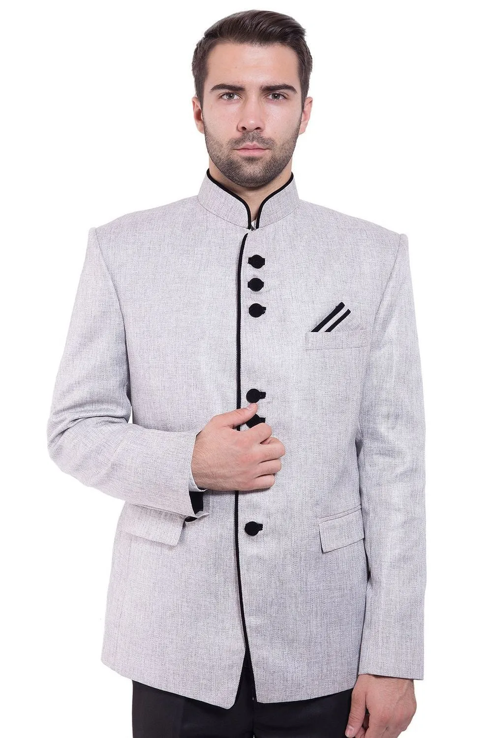 Rayon Silver Bandhgala